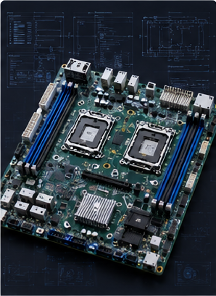 Electronic computing platform illustration